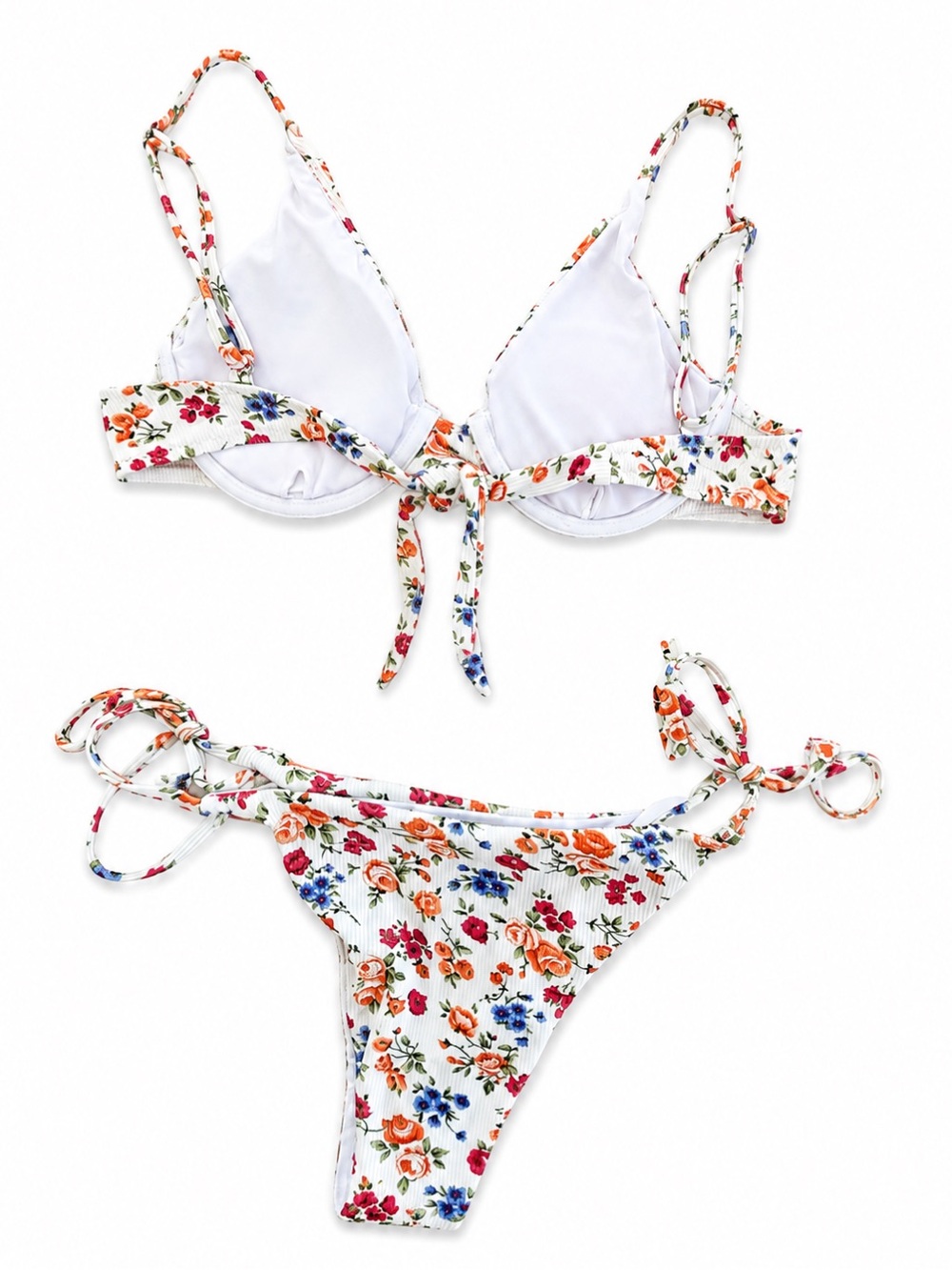 Bikini two-piece swimsuit floral multicolor size S - Picture 3 of 5
